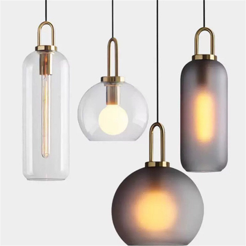 Home Bathroom Lighting Design - مصباح معلق LED أسود بتصميم فني