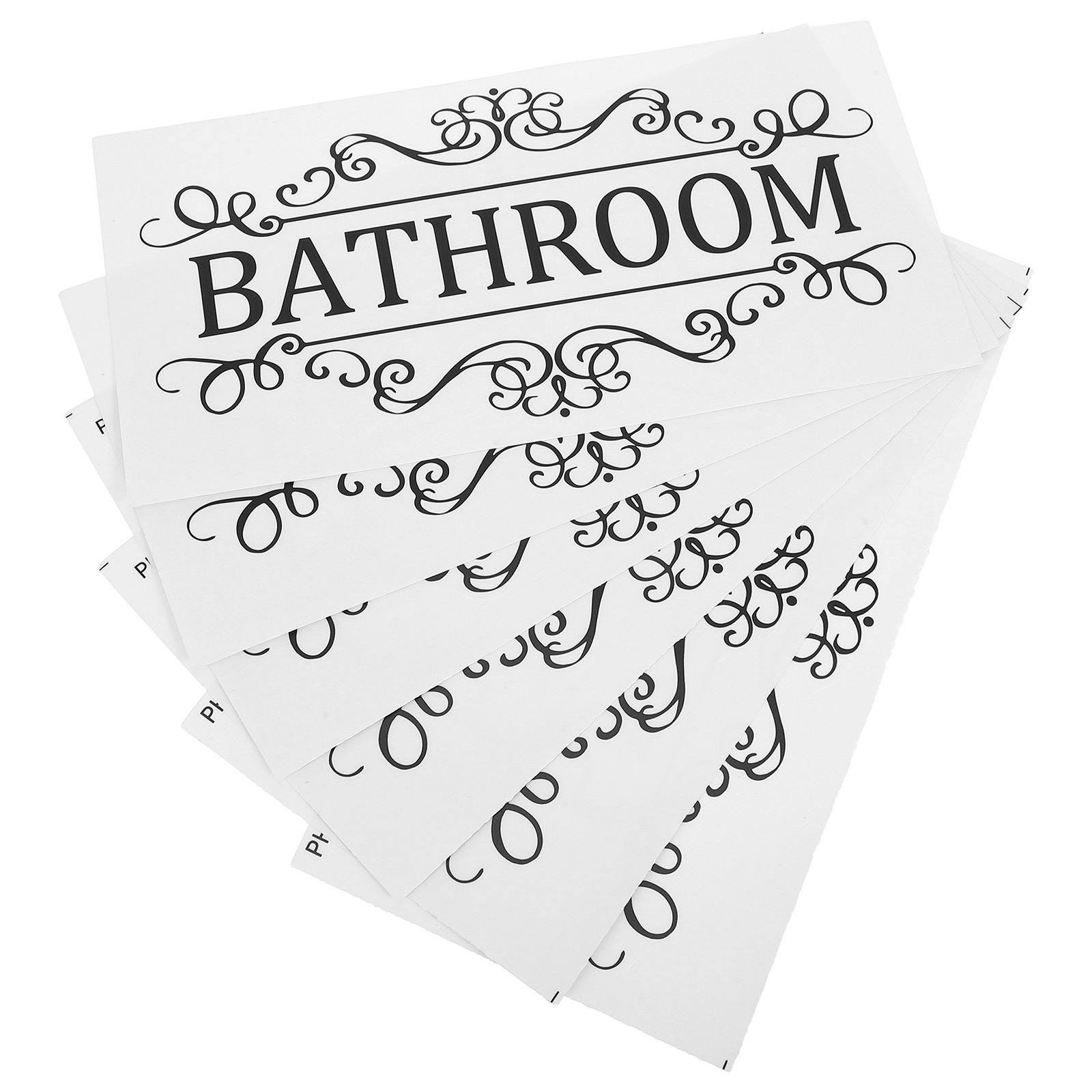 Home Bathroom Door Signs - 6 قطع من ملصقات الأبواب المستطيلة