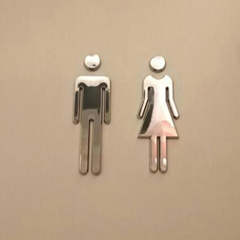 Home Bathroom Door Signs - ثلاثية الأبعاد الاكريليك مرآة المرحاض باب