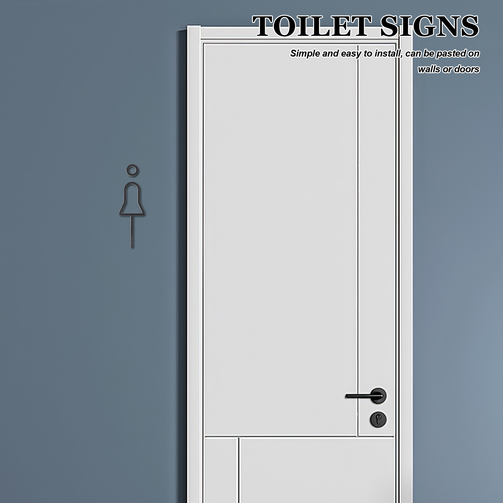 Home Bathroom Door Signs - مجموعة واحدة من لافتات الحمام ثلاثية