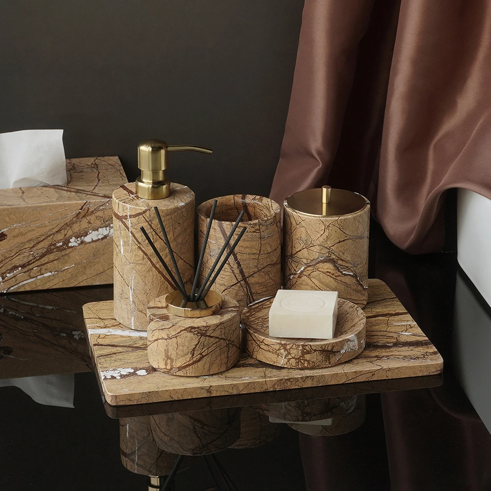 Zara Home Bathroom - طقم حمام فاخر من الرخام الطبيعي