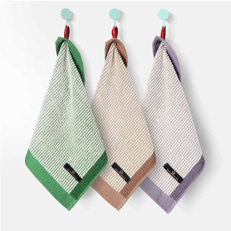 Zara Home Bathroom - 3 مناشف قطنية مربعة، ناعمة، ماصة،
