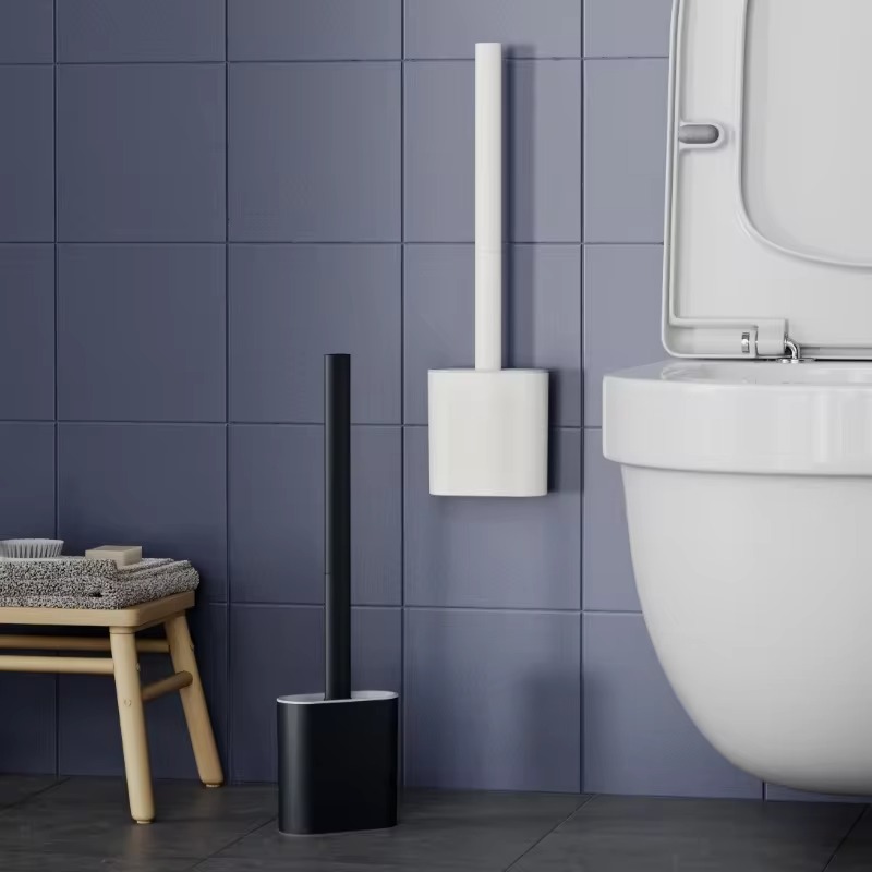 Home Bathroom Cleaning - 1 قطعة فرشاة المرحاض السوداء الحائط