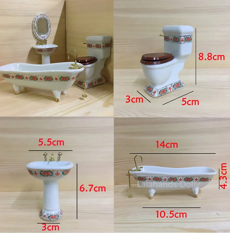 Home Bathroom Supplies - pcs/set Dollhouse Mini Creative Bathroom Set