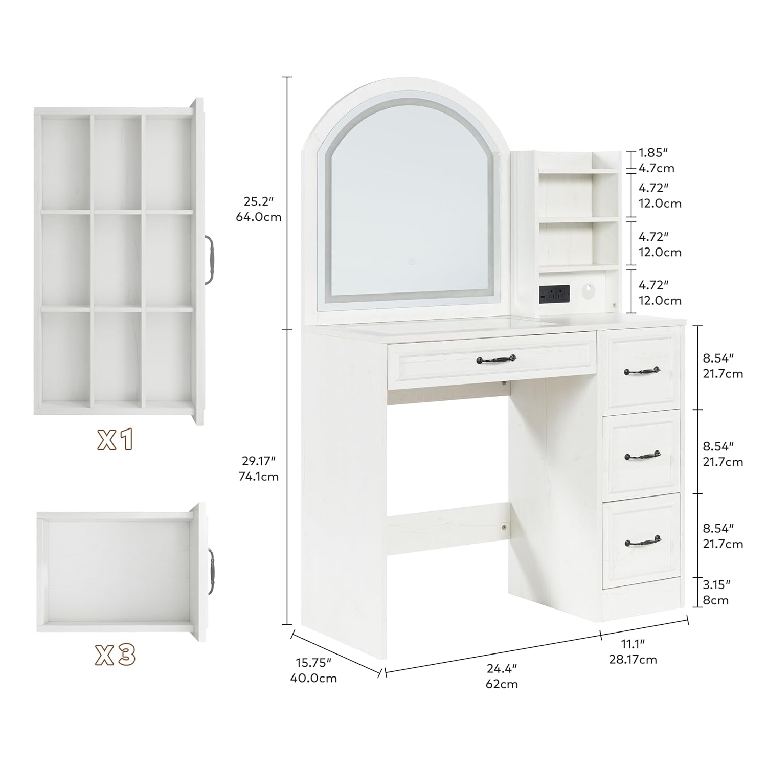 طاولة زينة عصرية مع مرآة مضاءة - مراجعة Home Outlet Bathroom Vanity وسعره
