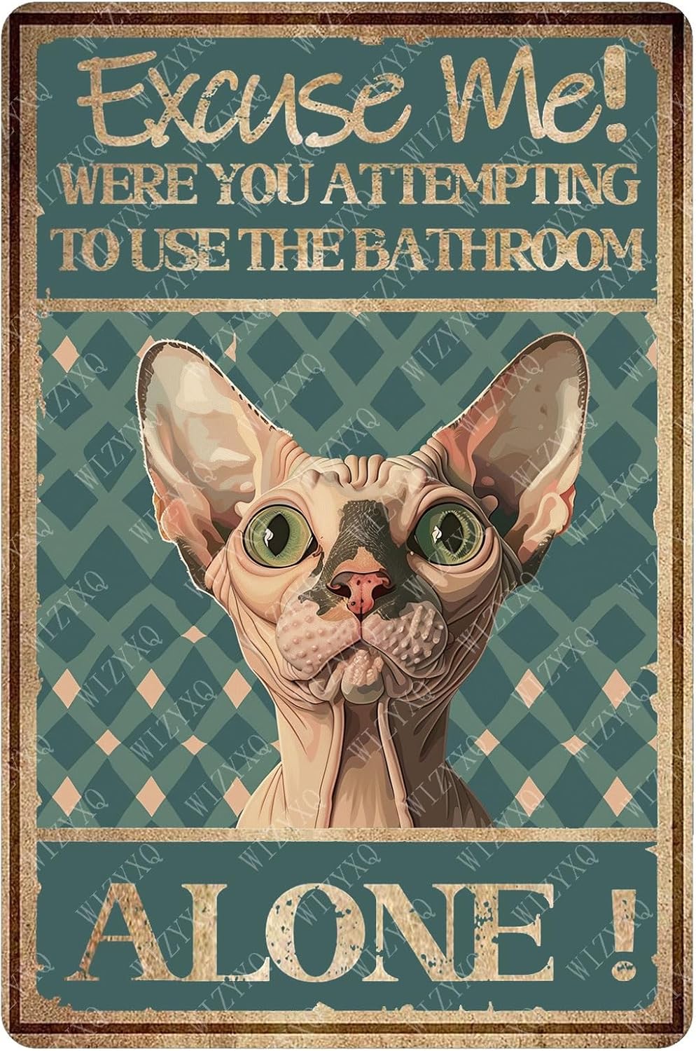 لافتات معدنية بتصميم قطة عديمة - مراجعة Home Alone Bathroom وسعره