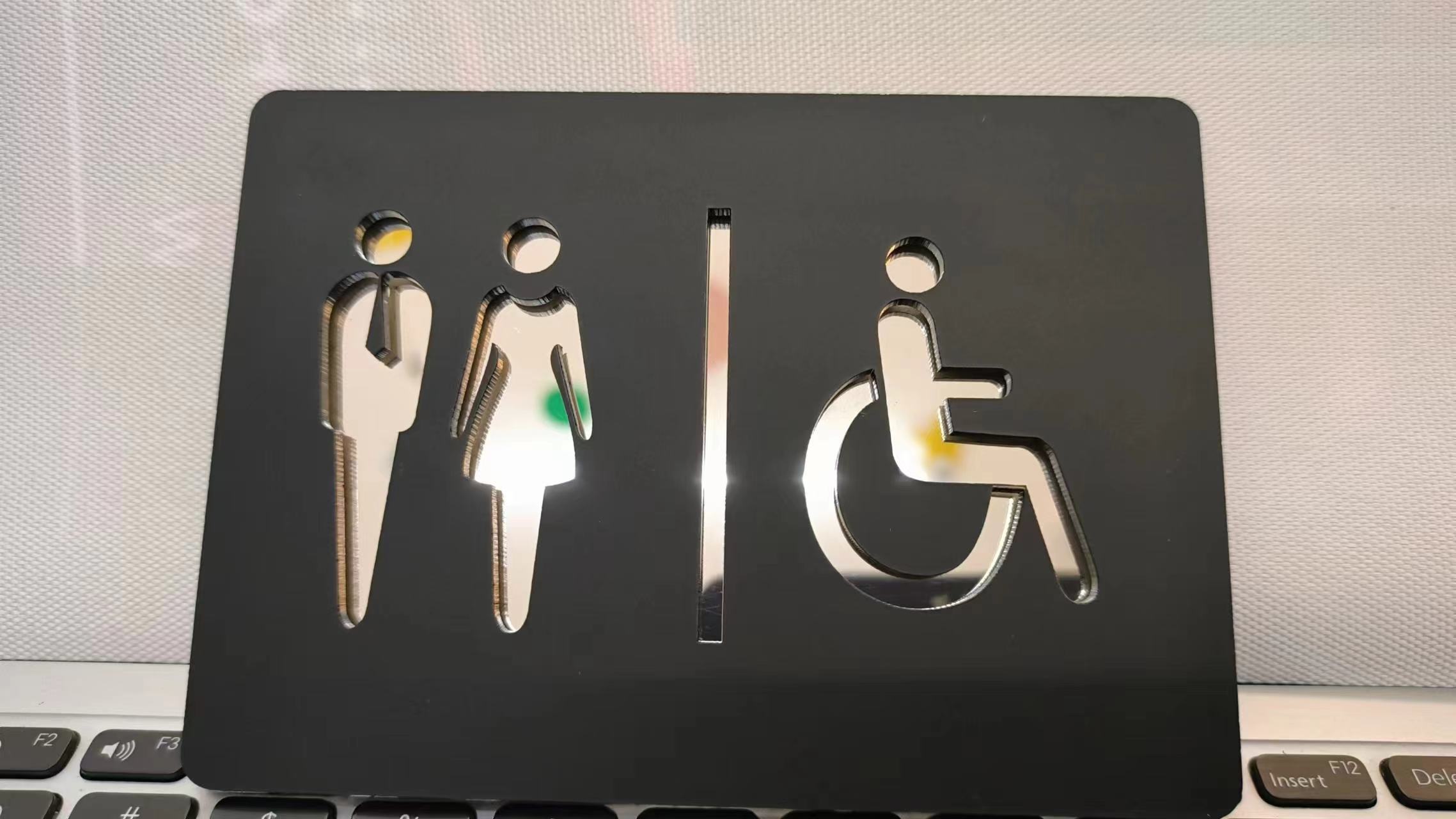 لوحة لافتة للمرحاض ذهبية سوداء - مراجعة Home Bathroom Door Signs وسعره