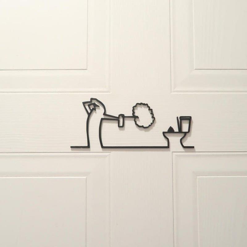 لافتة حمام معدنية جديدة بتصميم - مراجعة Home Bathroom Door Signs وسعره