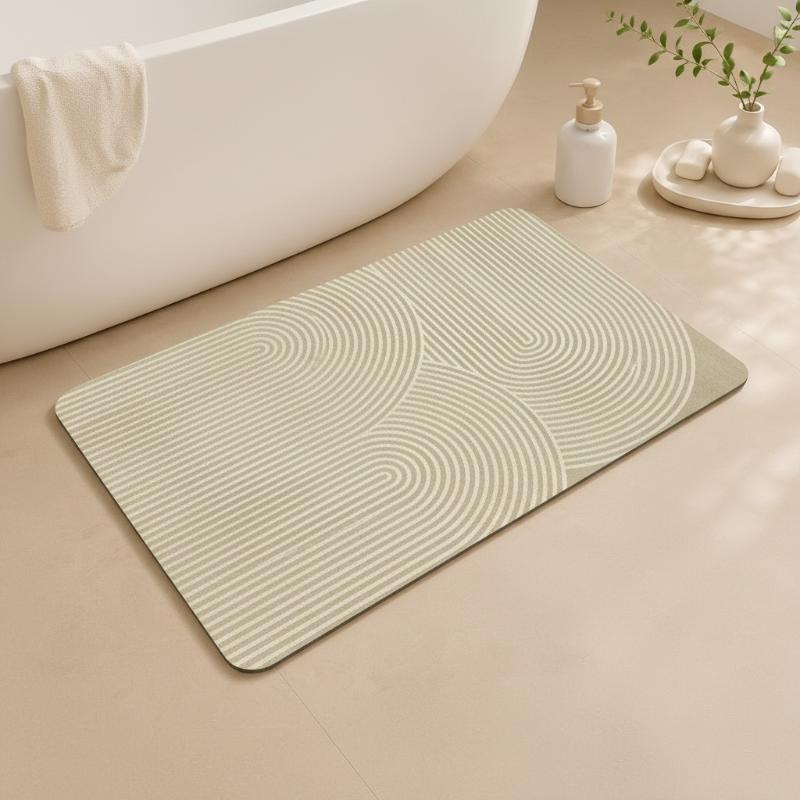 سجادة حمام من الدياتوميت مخططة - مراجعة Non Slip Bath Mat وسعره