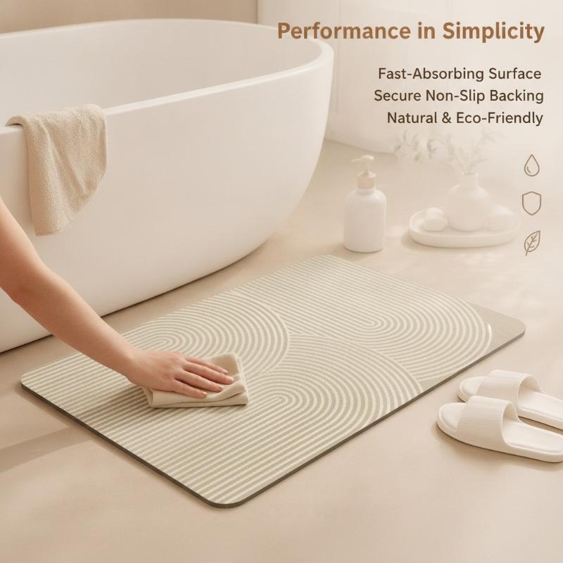 سجادة حمام من الدياتوميت مخططة - مراجعة Non Slip Bath Mat وسعره