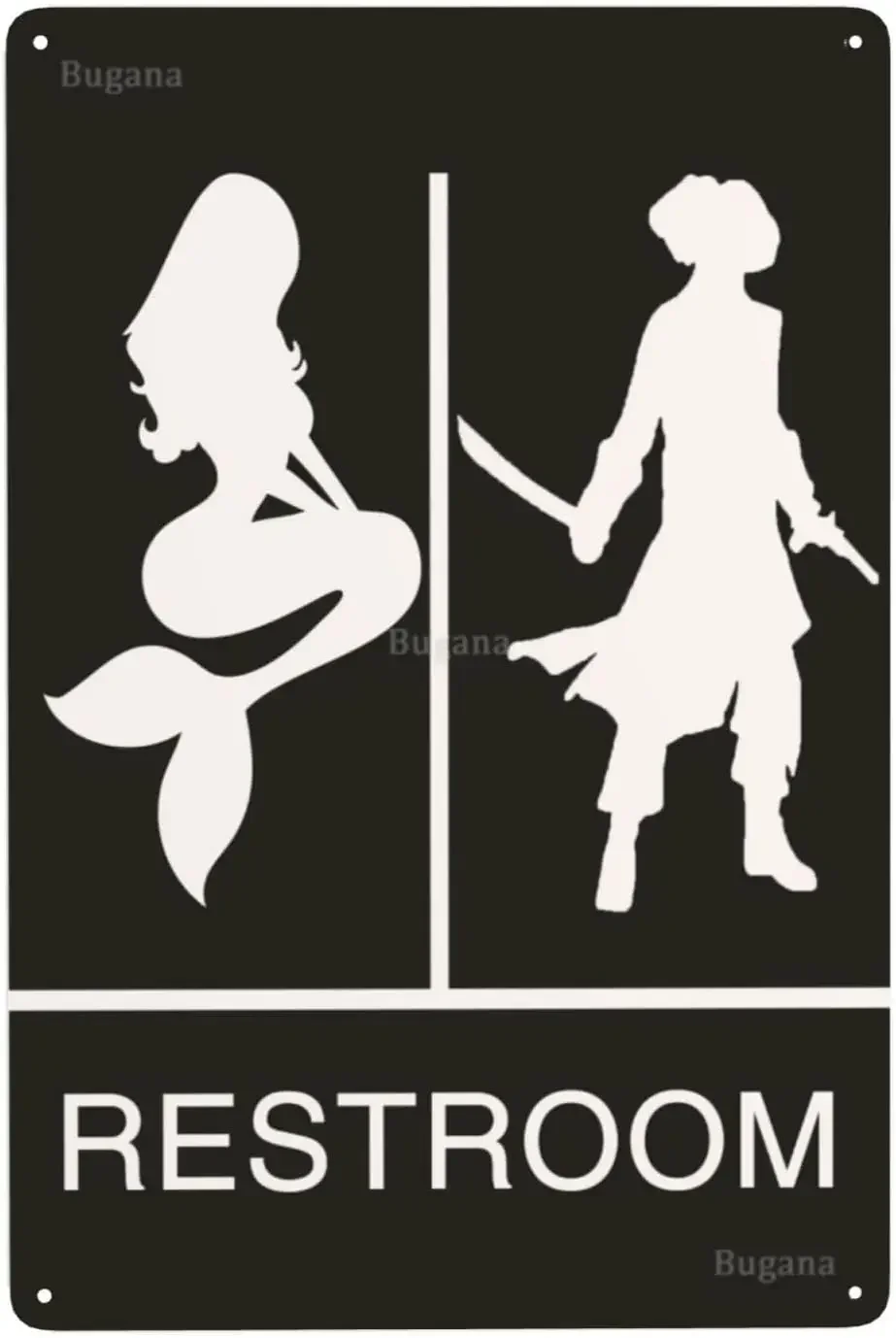 لافتة معدنية عتيقة بتصميم حوري - مراجعة Home Bathroom Door Signs وسعره