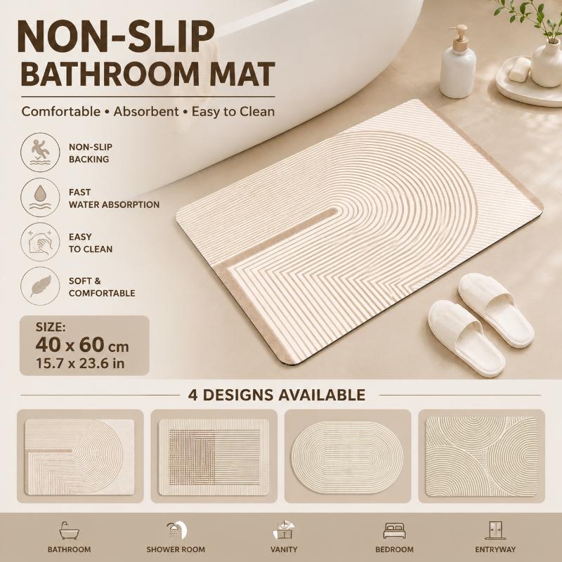 سجادة حمام من الدياتوميت مخططة - مراجعة Non Slip Bath Mat وسعره