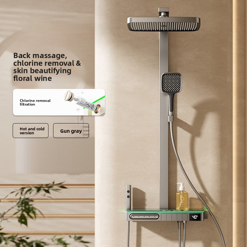مجموعة دش نحاسية ذكية بشاشة رق - مراجعة Home Bathroom Set وسعره