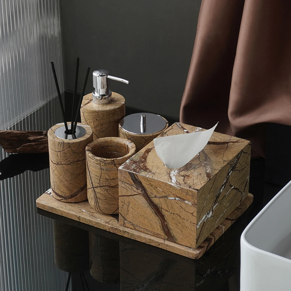 طقم حمام فاخر من الرخام الطبيع - مراجعة Zara Home Bathroom وسعره