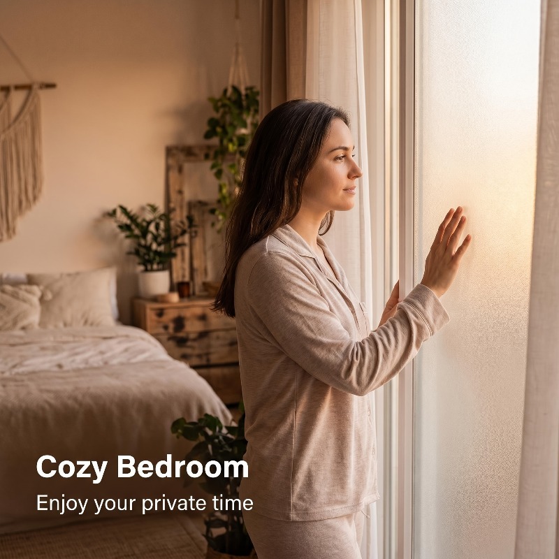 فيلم نافذة أبيض نقي غير لاصق ل - مراجعة Home Bathroom Window وسعره