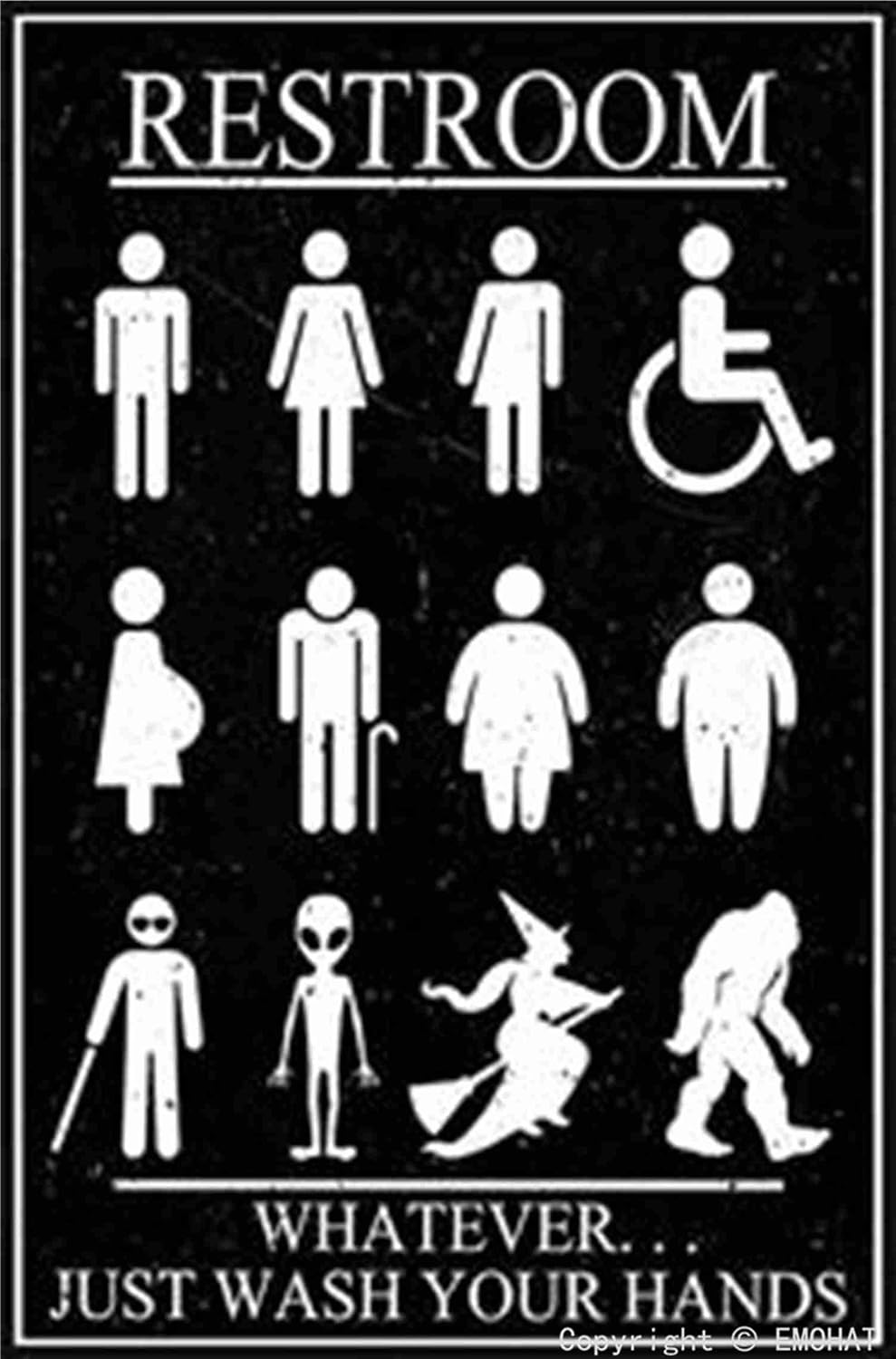 لافتة مرحاض معدنية مضحكة بتصمي - مراجعة Home Bathroom Door Signs وسعره